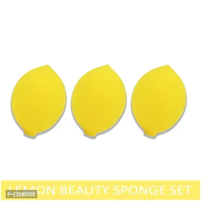 INCOLOR Face Makeup Beauty Blender Sponge Puff for Powder Concealer and Foundation Applicator Set of 3 (Lemon)-thumb3