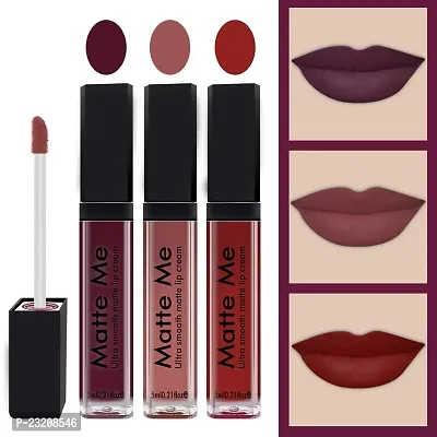 Syfer Matte Me Liquid Lipstick Combo of 3 (Non Transferable) (Ruby Red, Nude, Matte Red)