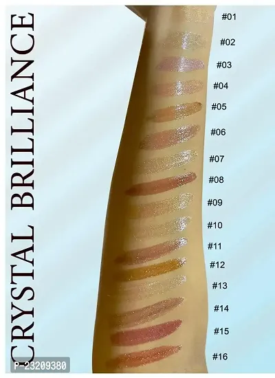 Syfer Crystal Brilliance Glitters Lip Gloss For Long Lasting Glossy Look 8 ml (Shade-09)-thumb5