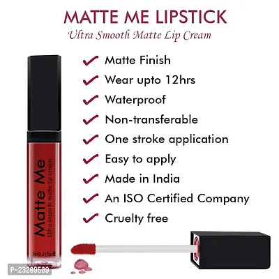 Syfer Matte Me Liquid Lipstick Combo of 3 (Non Transferable) (Rust Brown, Royal Maroon, Ruby Red)-thumb5