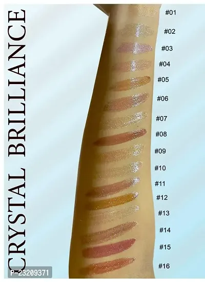 Syfer Crystal Brilliance Glitters Lip Gloss For Long Lasting Glossy Look 8 ml (Shade-11)-thumb5