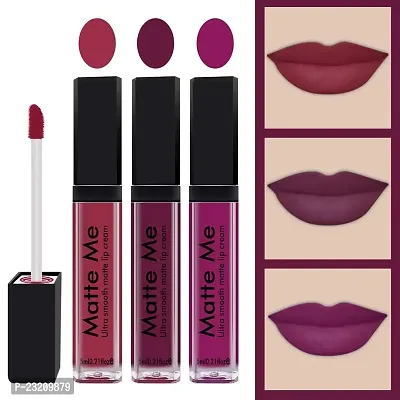 Syfer Matte Me Liquid Lipstick Combo of 3 (Non Transferable) (Rich Pink,Royal Maroon, Magenta)