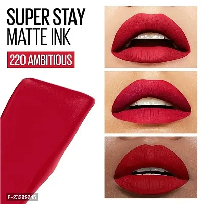 Syfer Liquid Matte Lipstick, Long Lasting, 16hr Wear, Superstay Matte Ink (220 Ambitious)-thumb3