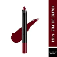 Syfer 12 Hrs. Stay Matte Lip Crayon, Purple Villain, 3g - Long Lasting, Waterproof, Super Stay, Matte Finish Lip Crayon, Long Wear, Crayon Lipstick-thumb1