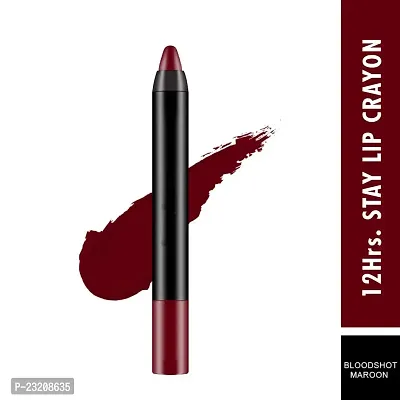 Syfer 12 Hrs. Stay Matte Lip Crayon, Purple Villain, 3g - Long Lasting, Waterproof, Super Stay, Matte Finish Lip Crayon, Long Wear, Crayon Lipstick-thumb2