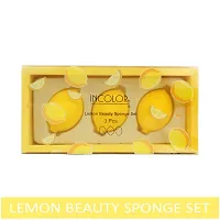 INCOLOR Face Makeup Beauty Blender Sponge Puff for Powder Concealer and Foundation Applicator Set of 3 (Lemon)-thumb1