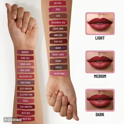 Syfer Ultra Smooth Matte Liquid Lipstick, Smooth Lip Color, Weightless Finish, Silky Matte Finish, Iconic Lip, Matte Finish, Matte Lipstick, Liquid Lipstick 6ml (Spicy Nude)-thumb4