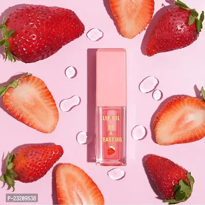 Syfer Natural Lip Oil VC  Yeast Oil, Long Lasting Moisturization  Nourishment for Girl  Women - 4ml (Strawberry)-thumb3