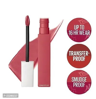 Syfer Liquid Matte Lipstick, Long Lasting, 16hr Wear, Superstay Matte Ink (225 Delicate)-thumb2