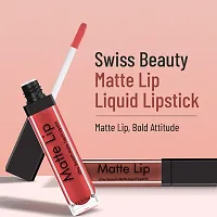 Syfer Ultra Smooth Matte Liquid Lipstick, Smooth Lip Color, Weightless Finish, Silky Matte Finish, Iconic Lip, Matte Finish, Matte Lipstick, Liquid Lipstick 6ml (Cafe)-thumb1