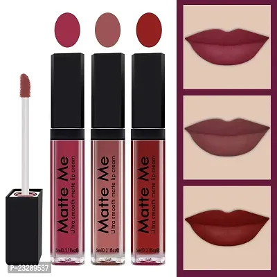 Syfer Matte Me Liquid Lipstick Combo of 3 (Non Transferable) (Rich Pink, Nude, Matte Red)