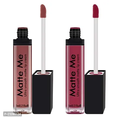 Syfer Matte Me Liquid Lipstick Combo of 2 (Non Transferable) (Nude  Pink)