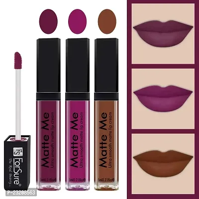 Syfer Matte Me Liquid Lipstick Combo of 3 (Non Transferable) (Royal Maroon, Magenta, Rust Brown)