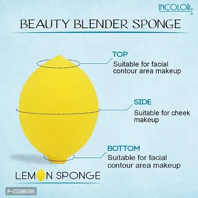 INCOLOR Face Makeup Beauty Blender Sponge Puff for Powder Concealer and Foundation Applicator Set of 3 (Lemon)-thumb5