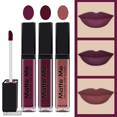 Syfer Matte Me Liquid Lipstick Combo of 3 (Non Transferable) (Royal Maroon, Ruby Red, Nude)