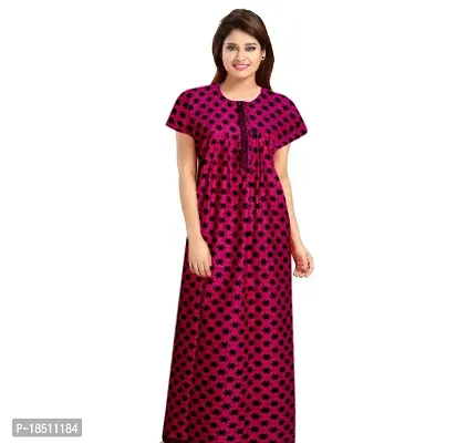 Comfortable Cotton Printed Nightdress For Women-thumb0