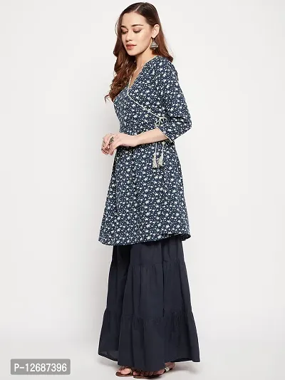 Stunning Dark Blue Cotton Women Palazzo For Women-thumb3