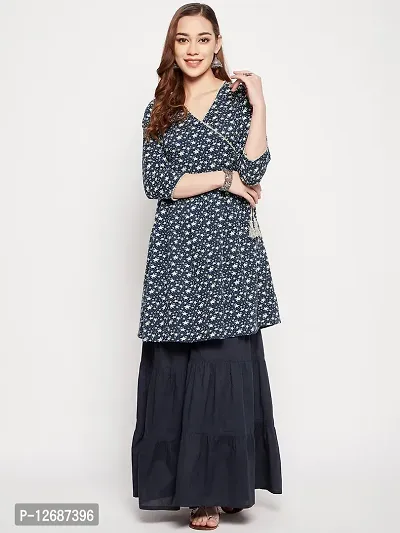 Stunning Dark Blue Cotton Women Palazzo For Women-thumb5