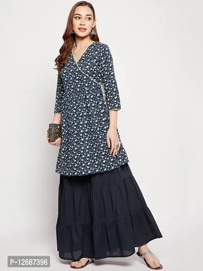 Stunning Dark Blue Cotton Women Palazzo For Women-thumb0