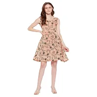 FORPRETTY Stylish Cotton Mini Dress Sleeveless Floral Printed Frock Style Dress Fancy Frock Style Western Dresses for Women-thumb1