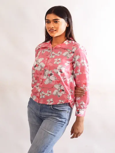 Classic Crepe Printed Shirt for Women