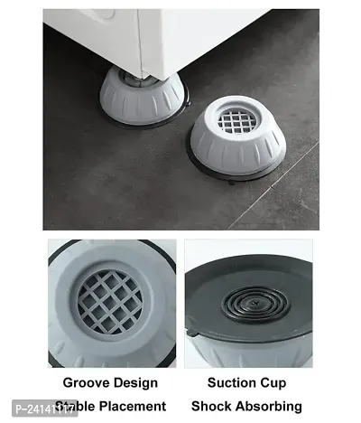 Arni  Grey Plastic Washing Machine Stand / Anti Vibration Pads / Washer Foot Pads / Dryer Heightening Pads-thumb3