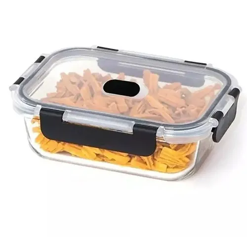 Tiffin Box with Detachable Lock Borosilicate Oven and Microwave Safe Glass Containers Lunch Box