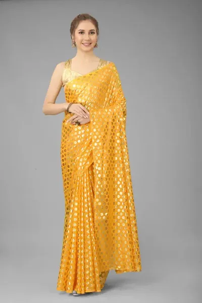 Stylish Georgette Embellished Saree with Blouse piece