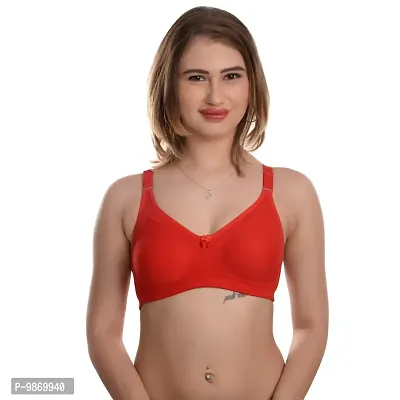Buy online Red Cotton Blend Regular Bra from lingerie for Women by