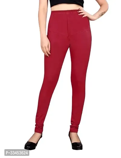 Fabulous Red Cotton Solid Leggings For Women-thumb0