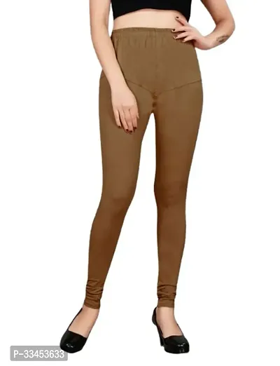 Fabulous Brown Cotton Solid Leggings For Women-thumb0