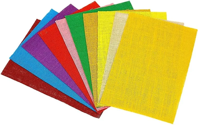 Jute Sheet multi colour (pack of 10 sheet)