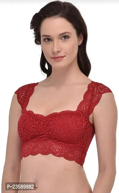 Women Padded Red Saree Blouse