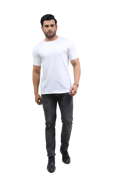 Fabulous Solid Round Neck Tees For Men