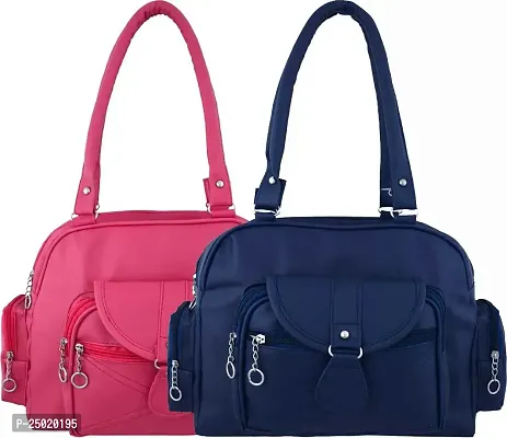 ENVATO Women's Designer Handbag Pink and Blue Pack Of 2