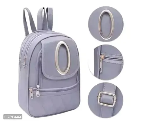 Stylish PU Backpack For Women-thumb0