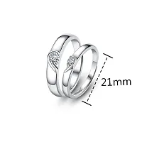 AJS Touching Couple Ring 316 Stainless Steel Jewelry Gift Comfort Fit | Fashionable Ring For Couple | Perfect Gift For Best Friends (Pack of 2-Touching Couple Ring)-thumb3