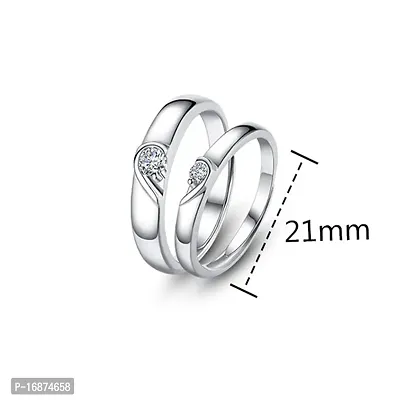AJS Touching Couple Ring 316 Stainless Steel Jewelry Gift Comfort Fit | Fashionable Ring For Couple | Perfect Gift For Best Friends (Pack of 2-Touching Couple Ring)-thumb4