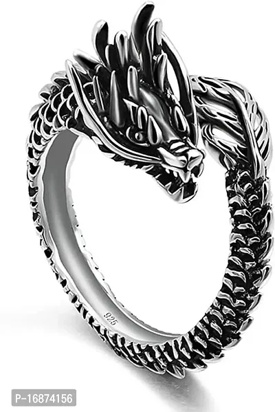AJS Chines Dragon for Boys and Girls 316 Stainless Steel Jewelry Gift Comfort Fit | Fashionable Ring For Men and Women | Perfect Gift For Best Friends (Pack of 1-Chines Dragon Ring)
