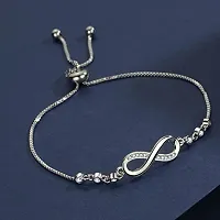 AJS Latest Stylish Austrian Crystal Rose Gold Charm Bracelet for Women-thumb1