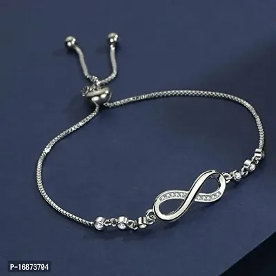 AJS Latest Stylish Austrian Crystal Rose Gold Charm Bracelet for Women-thumb2
