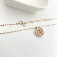 AJS Multi Wearing Heart Necklace 4 Heart Magnetic Rose Gold Necklace Pendant Heart Toggle Necklace Diamond Women/Girls Accessories 37-thumb4