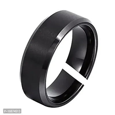 AJS Black Thum Ring for Men and Boys 316 Stainless Steel Jewelry Gift Comfort Fit | Fashionable Ring For Men | Perfect Gift For best Friends (Pack of 1-Black Thum Ring)