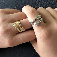 AJS Exclusive Lovable Stainless Steel Hug Ring For Women Girls Valentine Ring Couple Ring For Women Girls Boys Pack of 2 Fashion Jewellery-thumb3