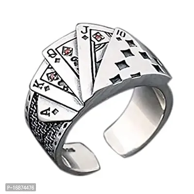 AJS Poker Ring for Men and Boys 316 Stainless Steel Jewelry Gift Comfort Fit | Fashionable Ring For Boys | Perfect Gift For Best Friends, Birthday (Pack of 1-Poker Ring)-thumb0