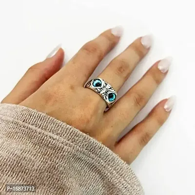 AJS Owl Ring for Women and Girls 316 Stainless Steel Jewelry Gift Comfort Fit | Fashionable Ring For Girls | Perfect Gift For Best Friends, Birthday (Pack of 1-OWL Ring)-thumb2