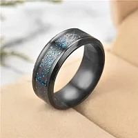 AJS Ring Men's Shine Rings Wedding Bands Ring for Men, Boy and women Grade 316 Stainless Steel Jewelry Gift Comfort Fit(Black-Blue Dragon Ring_20)-thumb4
