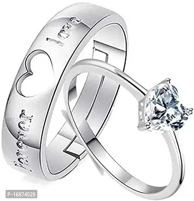 AJS Endless Couple for 316 Stainless Steel Jewelry Gift Comfort Fit | Fashionable Ring For Couple | Perfect Gift For Valentine's Day (Pack of 2- Endless Couple Ring)