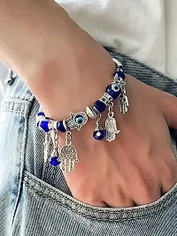 AJS Women's Turkish Blue Evil Eye Charm Bracelet I Latest Trending Hand Beaded Stone Bracelet For Girl's I Adjustable Protective Bracelet For Your Loved One's-thumb1