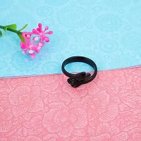 AJS Trendy Couple Ring For Women Closed Hand Ring For Girls Women Hug Ring Adjustable Ring For Women Girls Couple Ring - Black-thumb1